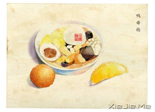 小清新美食手绘插画