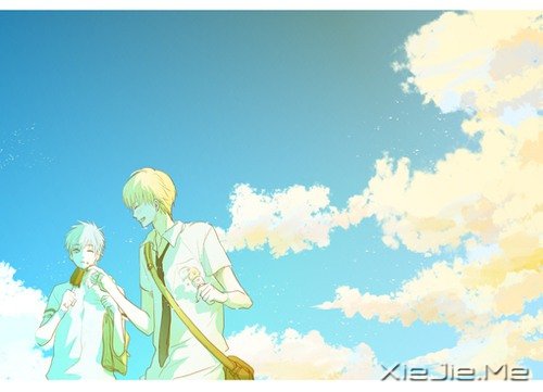 唯美蓝色调插画图片